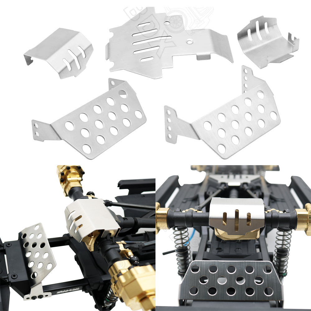 1/10 RC TRX-4 Stainless Steel Chassis Armor Axle Protector Skid Plate for 1/10 RC Crawler TRAXXAS TRX4